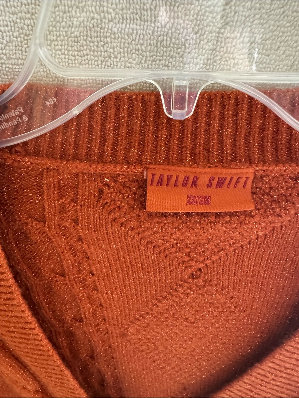 Taylor Swift Burnt Orange Cable‑Knit V‑Neck Cardigan - Picture 11 of 11